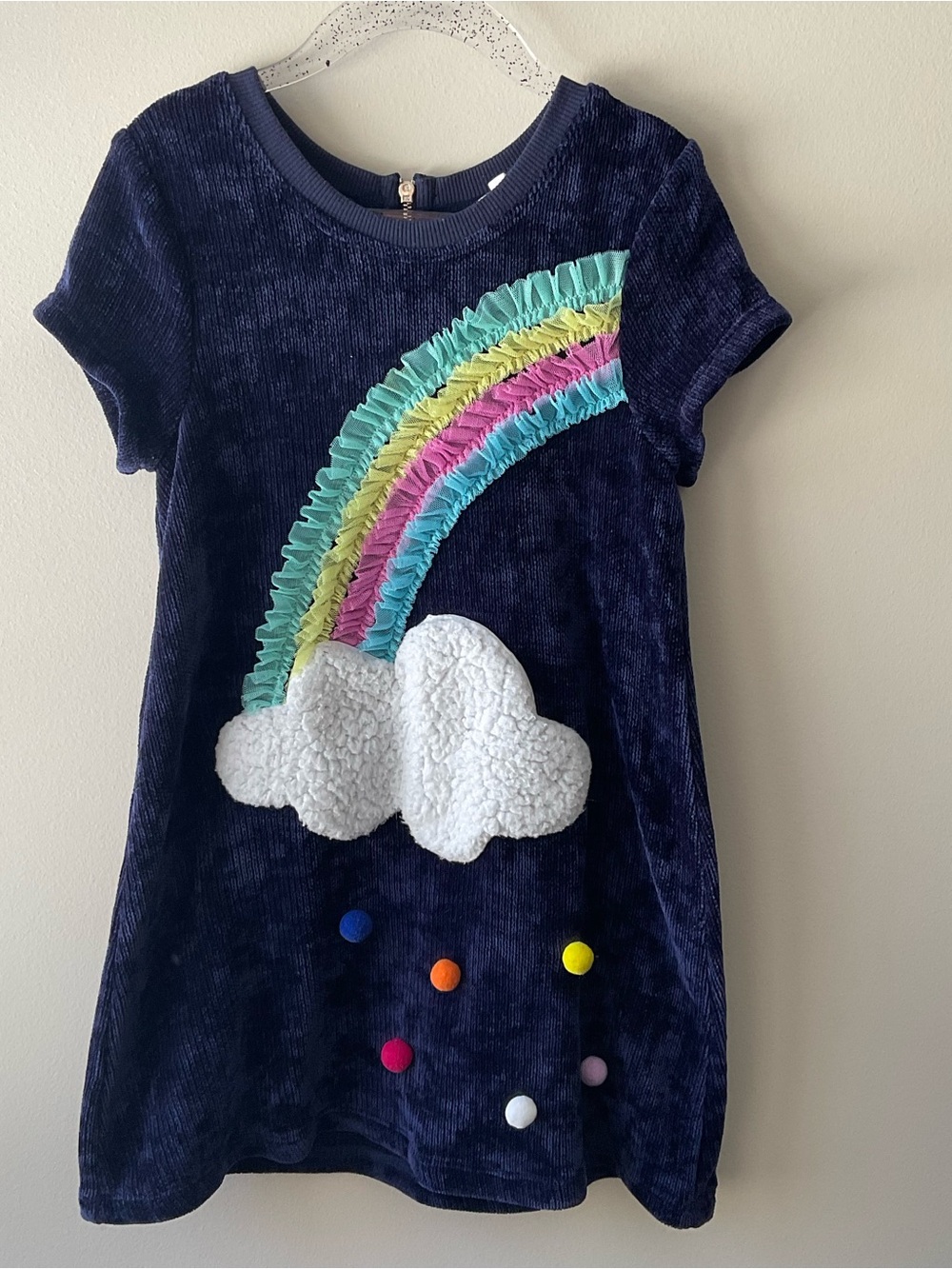 Baby Sara Soft Velvet Short-Sleeve Dress